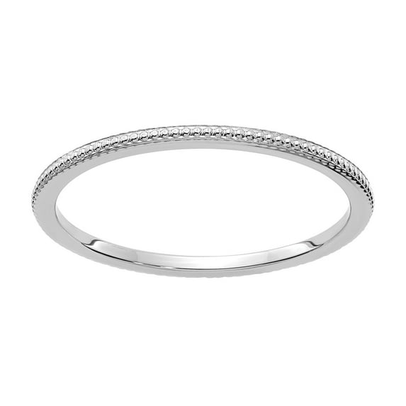 Stackable Expressions 10 Karat White Gold 1.2mm Bead Stackable Band