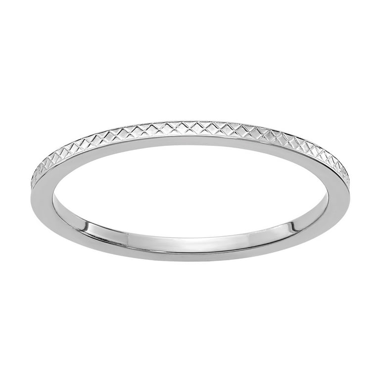 Sterling Silver Stackable Expressions Criss Cross Pattern Ring Sterling Silver Stackable Expressions Criss Cross Pattern Ring