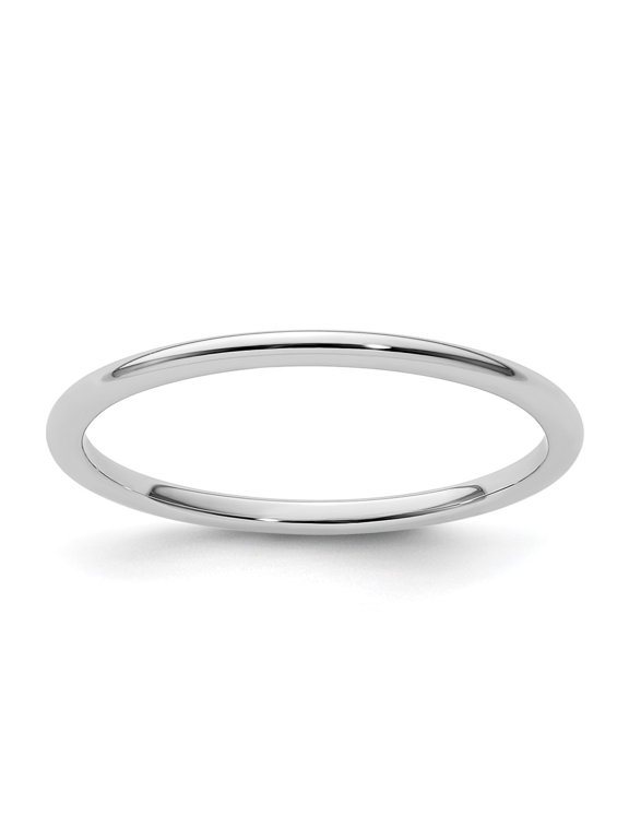10 Karat White Gold 1.2mm Half Round Band