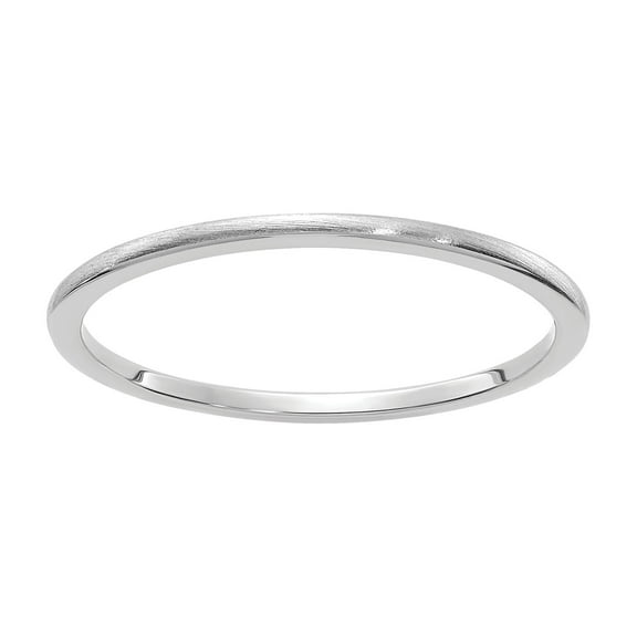 Stackable Expressions 10 Karat White Gold 1.2mm Half Round Satin Band