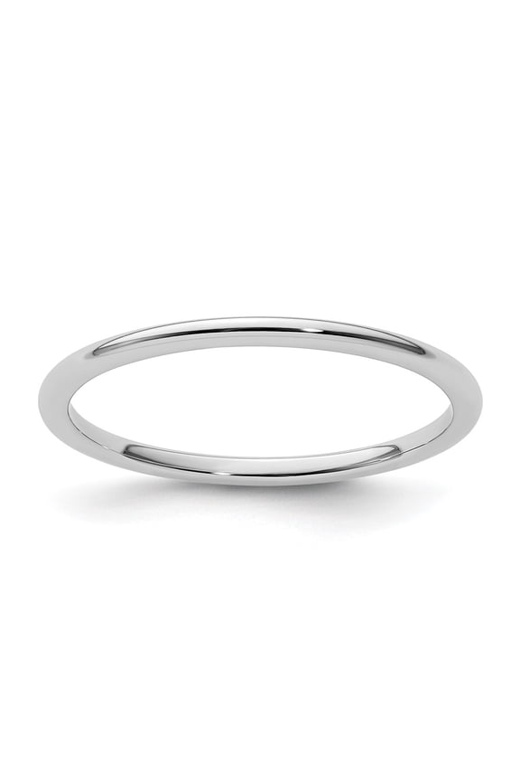 10 Karat White Gold 1.2mm Half Round Stackable Band
