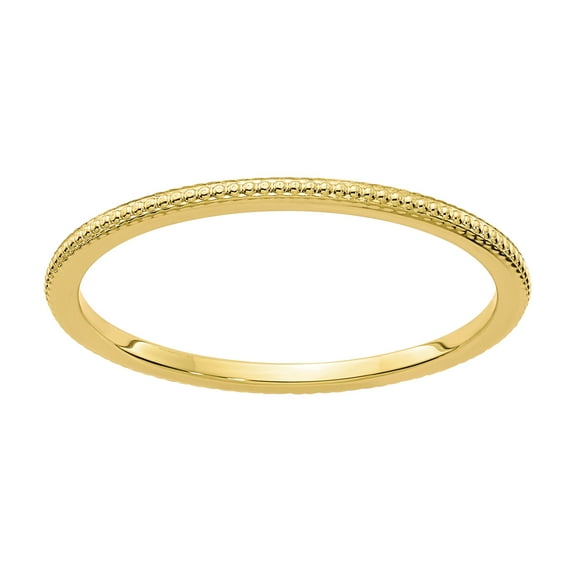 Stackable Expressions 10 Karat Yellow Gold 1.2mm Bead Stackable Band