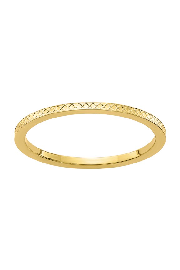 s 10 Karat Yellow Gold 1.2mm Criss-Cross Pattern Band
