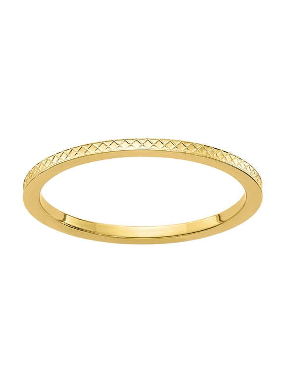 10 Karat Yellow Gold 1.2mm Criss-cross Pattern Band