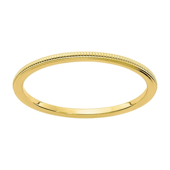 Stackable Expressions 10 Karat Yellow Gold 1.2mm Milgrain Stackable Band