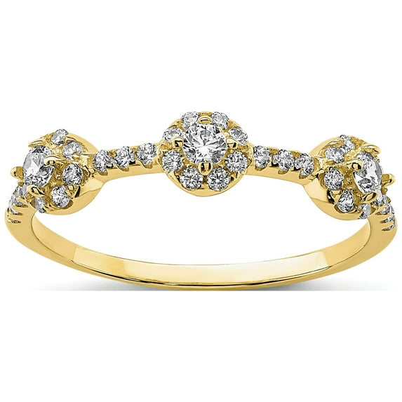 Stackable Expressions 10 Karat Yellow Gold Cubic Zirconia Ring