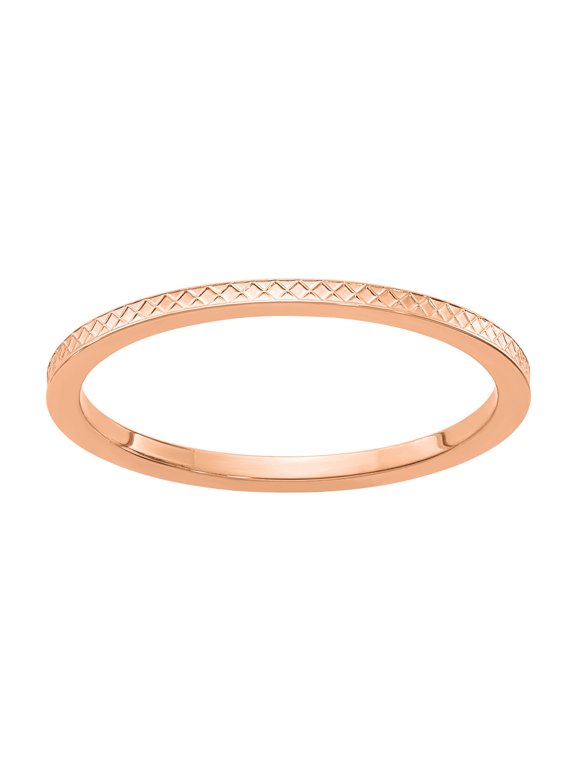 14 Karat Rose Gold 1.2mm Criss-Cross Pattern Band