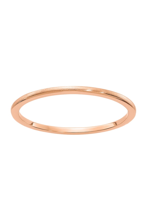 14 Karat Rose Gold 1.2mm Half Round Satin Band