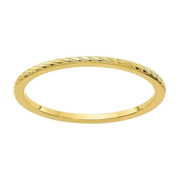 Stackable Expressions 14 Karat Yellow Gold 1.2mm Twisted Wire Pattern Stackable Band