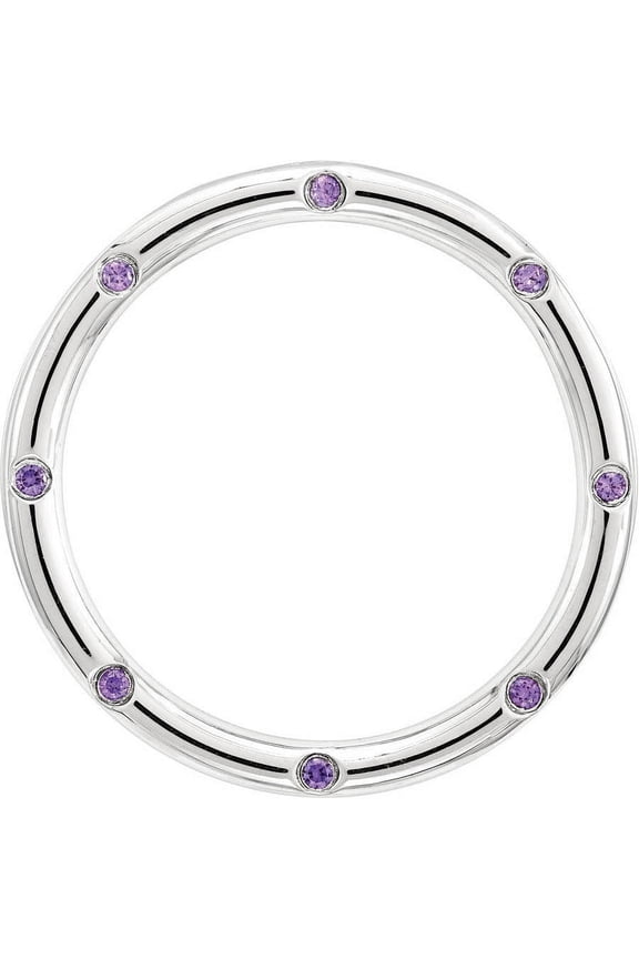 Sterling Silver Amethyst Large Polished Chain Slide