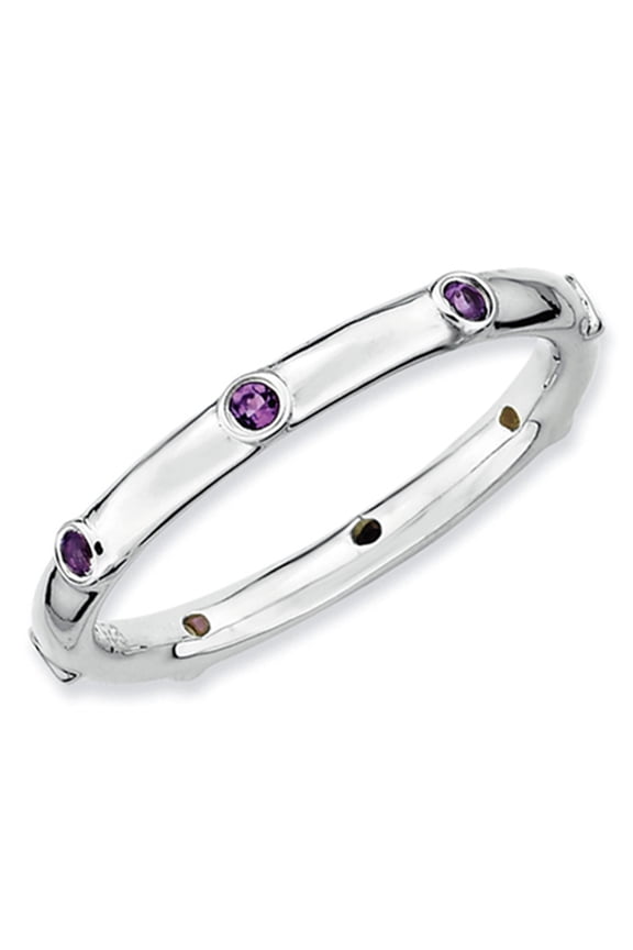 Sterling Silver Amethyst Stackable Ring