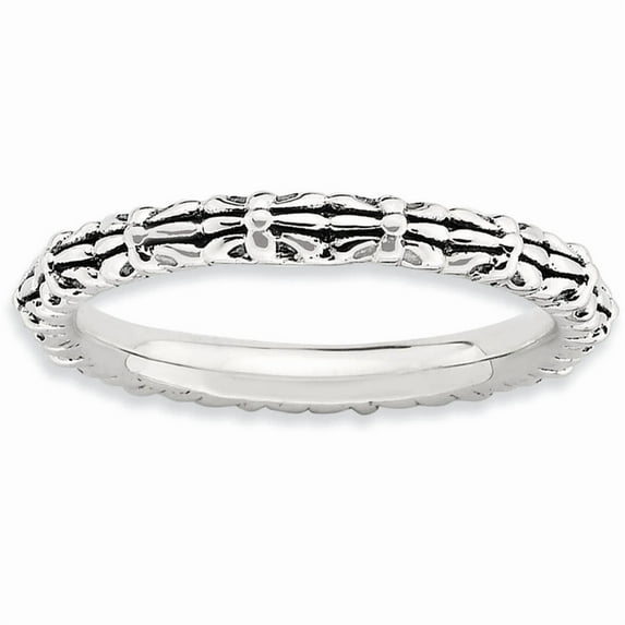 Stackable Expressions Sterling Silver Antiqued Ring