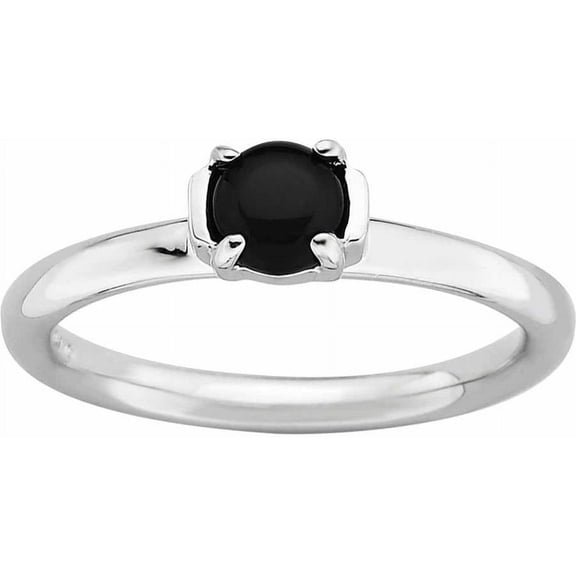 Stackable Expressions Sterling Silver Black Agate Ring