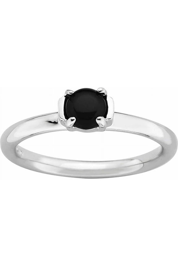Sterling Silver Black Agate Ring