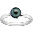 thumbnail image 1 of Stackable Expressions Sterling Silver Black FW Cultured Pearl Ring, 1 of 8