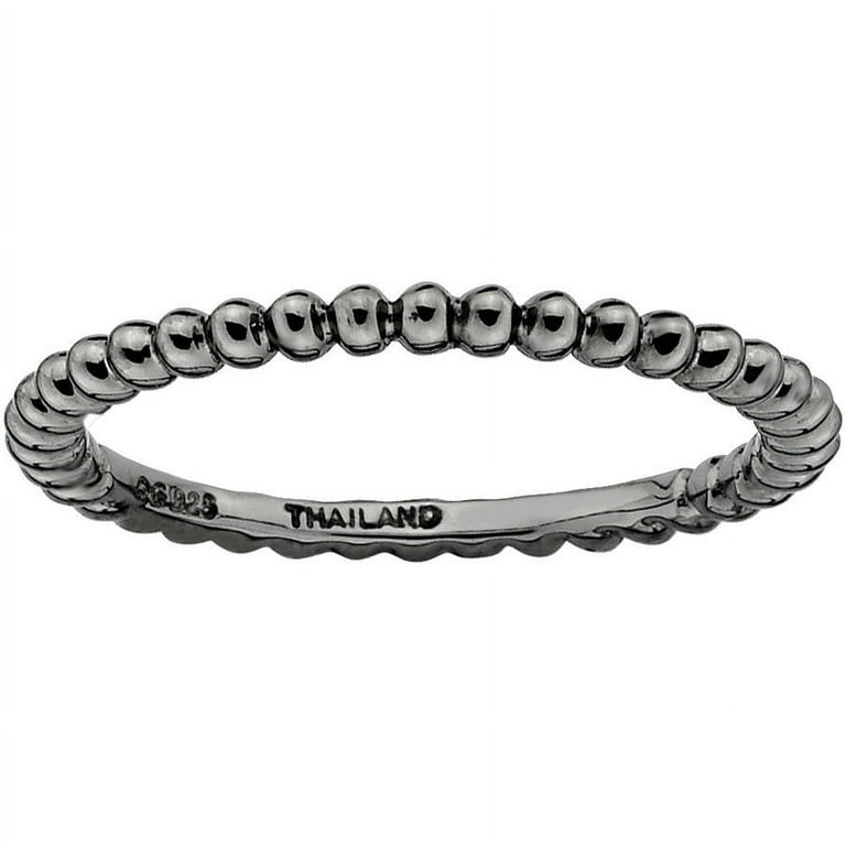 Black Ruthenium Plated Sterling Silver Stackable Expressions 1.5mm Ring - Size 6 Black Ruthenium Plated Sterling Silver Stackable Expressions 1.5mm Ring - Size 6