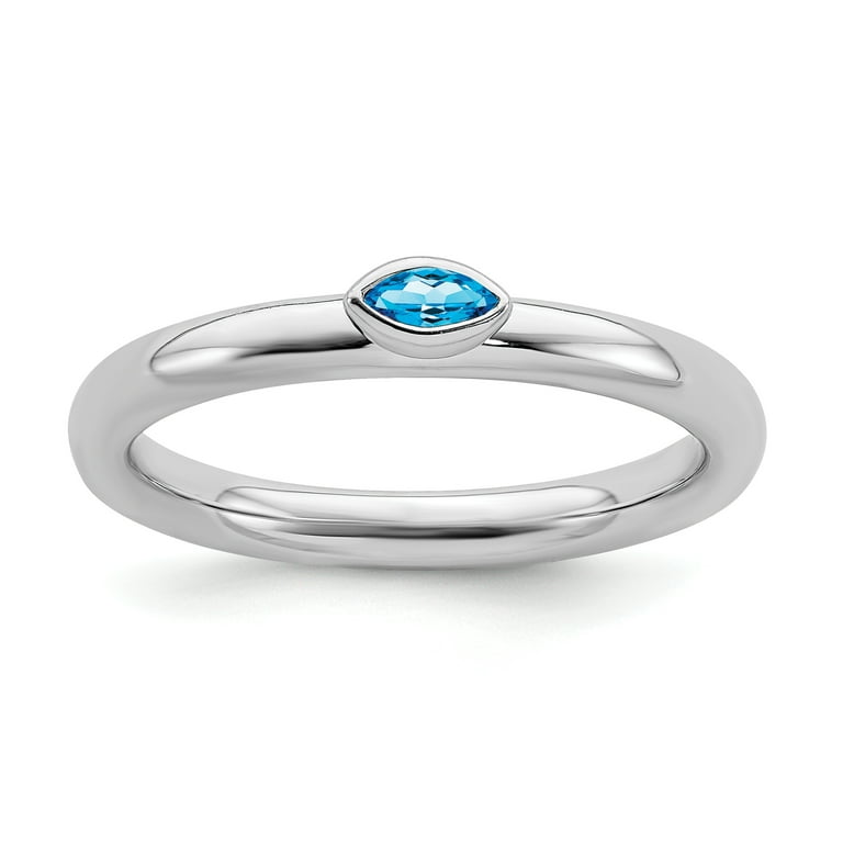 Sterling Silver Stackable Expressions Blue Topaz Marquise Ring Sterling Silver Stackable Expressions Blue Topaz Marquise Ring