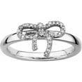 thumbnail image 1 of Stackable Expressions Sterling Silver Bow Diamond Ring, 1 of 6