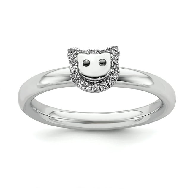 Stackable Expressions Sterling Silver Cat Diamond Ring - Walmart.com