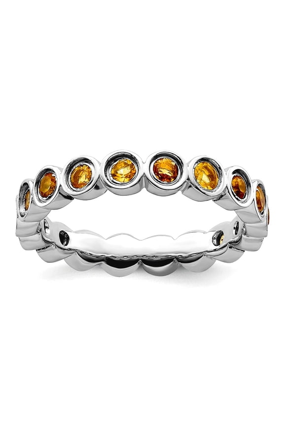 Sterling Silver Citrine Stackable Ring