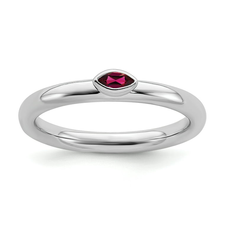 Sterling Silver Stackable Expressions Created Ruby Marquise Ring Sterling Silver Stackable Expressions Created Ruby Marquise Ring