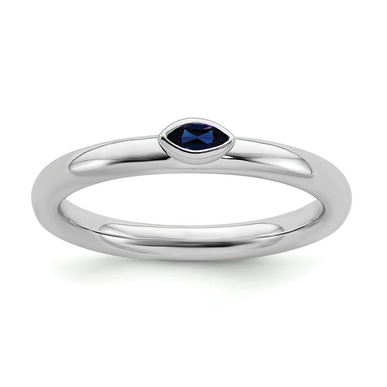 Sterling Silver Stackable Expressions Created Blue Sapphire Marquise Ring Sterling Silver Stackable Expressions Created Blue Sapphire Marquise Ring