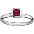 thumbnail image 1 of Stackable Expressions Sterling Silver Cushion-cut Rhodolite Garnet Ring, 1 of 6