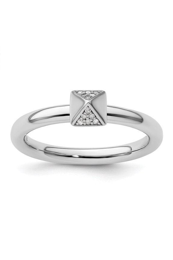Sterling Silver Diamond Ring