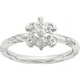 thumbnail image 1 of Stackable Expressions Sterling Silver Diamond Turtle Ring, 1 of 8