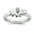 thumbnail image 1 of Stackable Expressions Sterling Silver Elephant Diamond Ring, 1 of 8