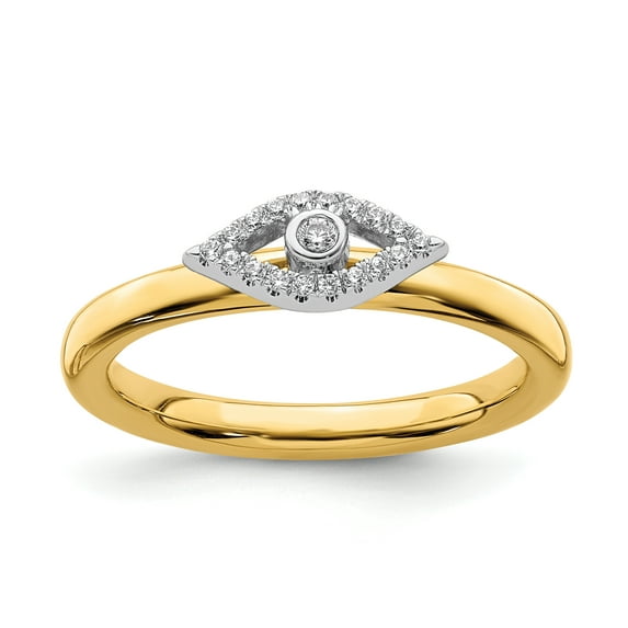 Stackable Expressions Sterling Silver Evil Eye Diamond Ring