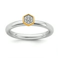 thumbnail image 1 of Stackable Expressions Sterling Silver Gold-Plated Diamond Ring, 1 of 8