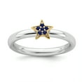 thumbnail image 1 of Stackable Expressions Sterling Silver Gold-Plated Lab Created Sapphire Star Ring, 1 of 8
