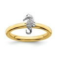 thumbnail image 1 of Stackable Expressions Sterling Silver Gold-Tone Seahorse Diamond Ring, 1 of 4