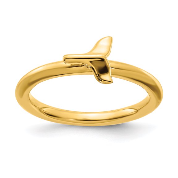 Stackable Expressions Sterling Silver Gold-plated Whale Tail Ring
