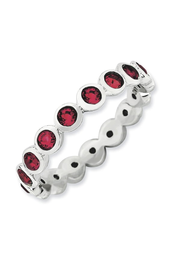 Stackable Expressions Sterling Silver  July Crystal Ring