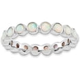 thumbnail image 1 of Stackable Expressions Sterling Silver Lab Created Opal Ring, 1 of 8