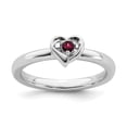 thumbnail image 1 of Stackable Expressions Sterling Silver Lab Created Ruby Heart Ring, 1 of 6