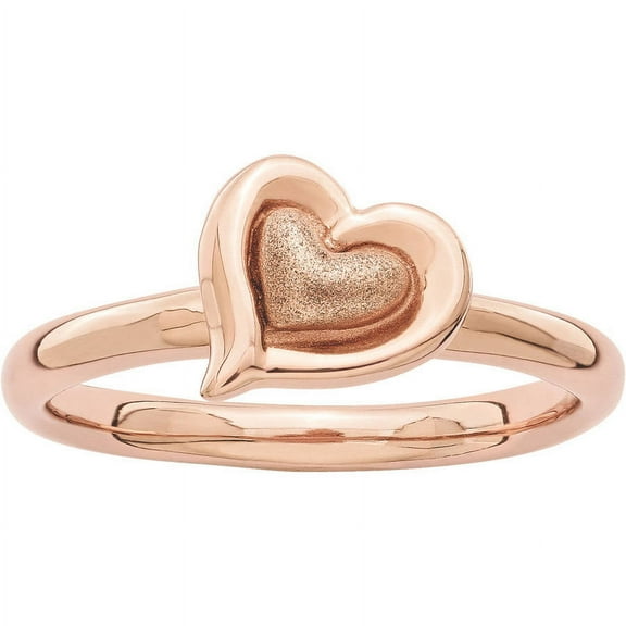 Stackable Expressions Sterling Silver Pink-Plated Heart Ring