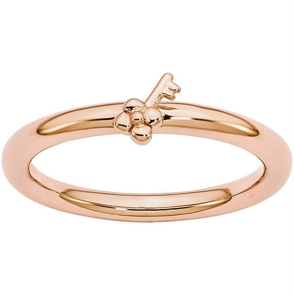 Stackable Expressions Sterling Silver Pink-Plated Key Ring