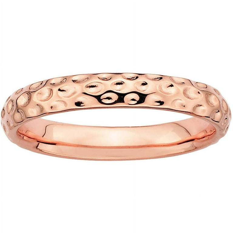 Rose Gold Sterling Silver Stackable Expressions Patterned Ring Rose Gold Sterling Silver Stackable Expressions Patterned Ring