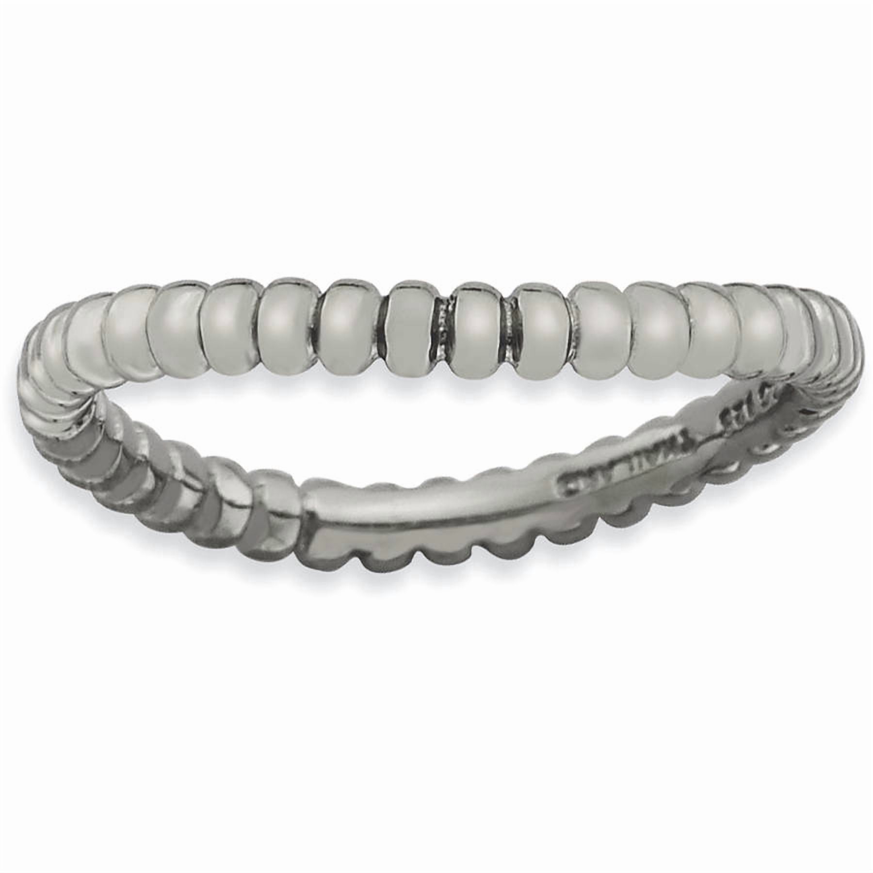 Stackable Expressions Sterling Silver Polished Black-plated Wave Ring