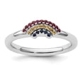 thumbnail image 1 of Stackable Expressions Sterling Silver Rainbow Ring, 1 of 6