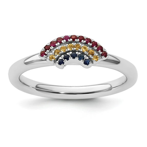 Stackable Expressions Sterling Silver Rainbow Ring