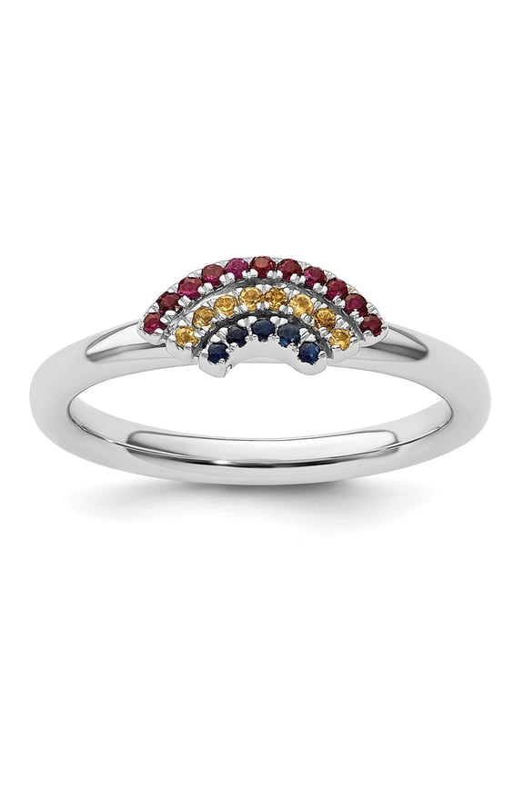 Sterling Silver Rainbow Ring