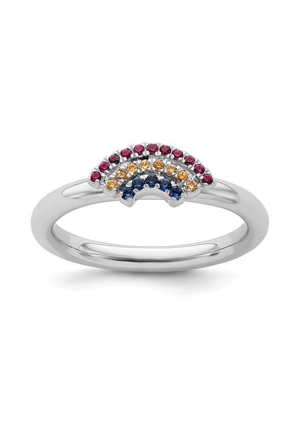 Sterling Silver Rainbow Ring
