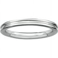 thumbnail image 1 of Stackable Expressions Sterling Silver Rhodium Grooved Ring, 1 of 10
