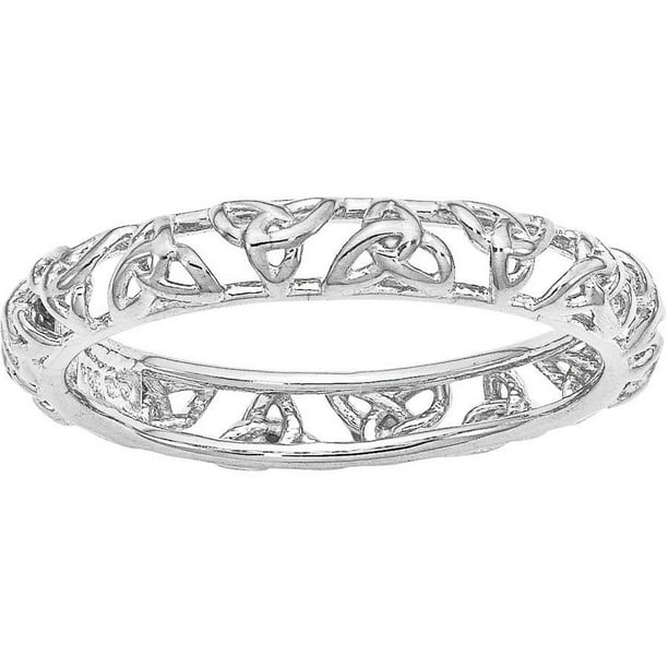Sterling Silver Stackable Expressions Black Plated Celtic Knot Ring Sterling Silver Stackable Expressions Black Plated Celtic Knot Ring