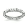 thumbnail image 1 of Stackable Expressions Sterling Silver Rhodium-plated Floral Ring, 1 of 7