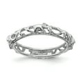 thumbnail image 1 of Stackable Expressions Sterling Silver Rhodium-plated Patterned Elephant Ring, 1 of 7